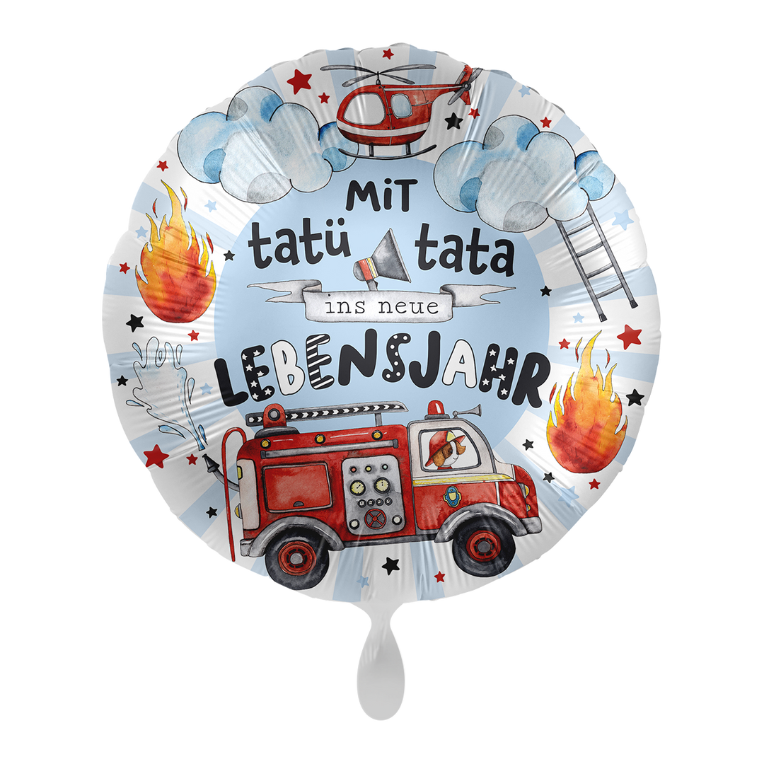 Ballon - Feuerwehr tatü tata  -  ø43cm - Rund 