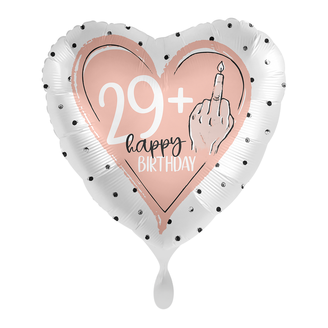 Ballon -  Glossy Schon wieder 29 Kerze -  ø43cm - Herz