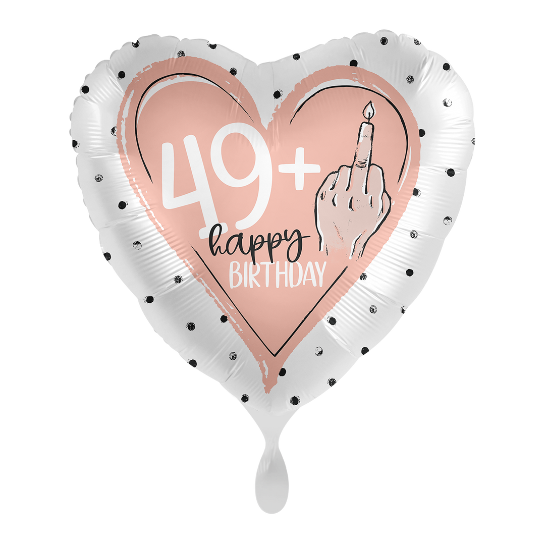 Ballon -  Glossy Schon wieder 49 Kerze -  ø43cm - Herz 