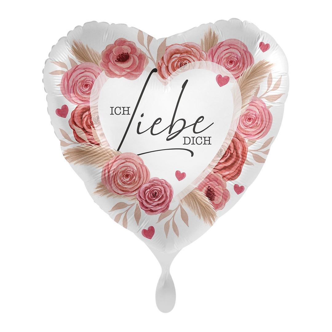Ballon - Ich liebe Dich - Rose - ø43cm -  Herz 