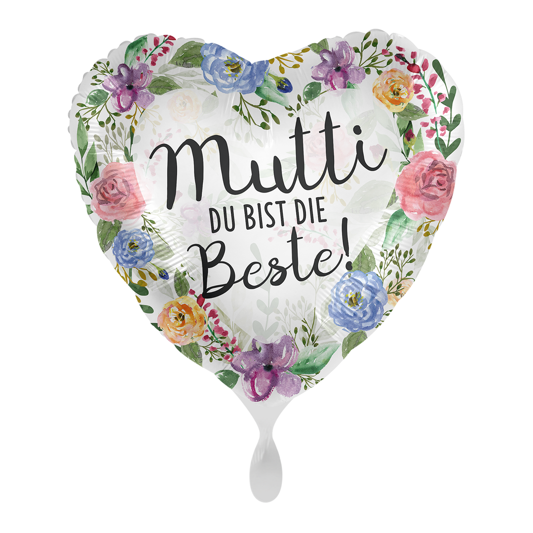 Ballon - Mutti du bist die Beste - ø43cm -  Herz