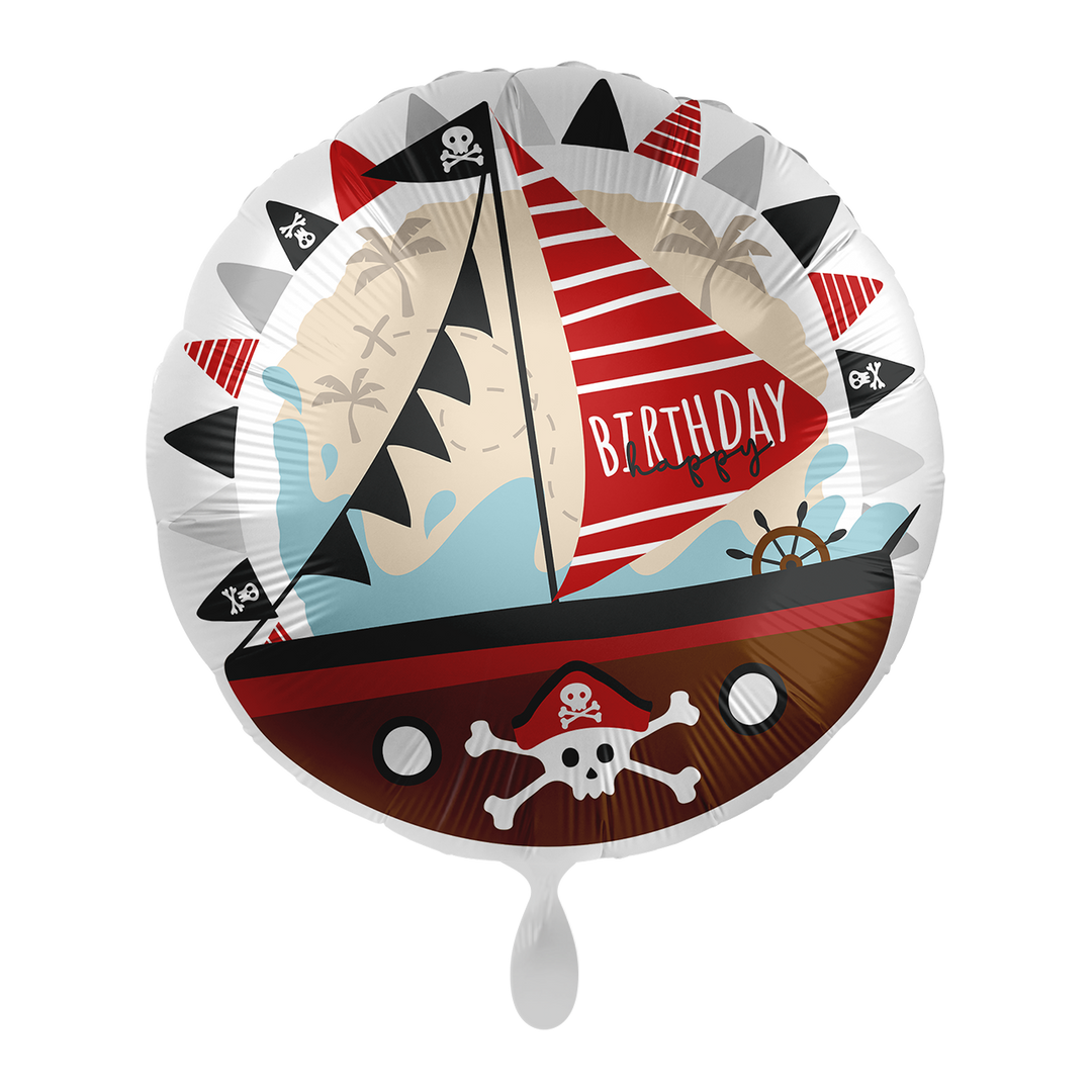 Ballon_-_Piraten_Boot_-_43cm_-_Rund - Heliumfüllung - Kindergeburtstag Pirat