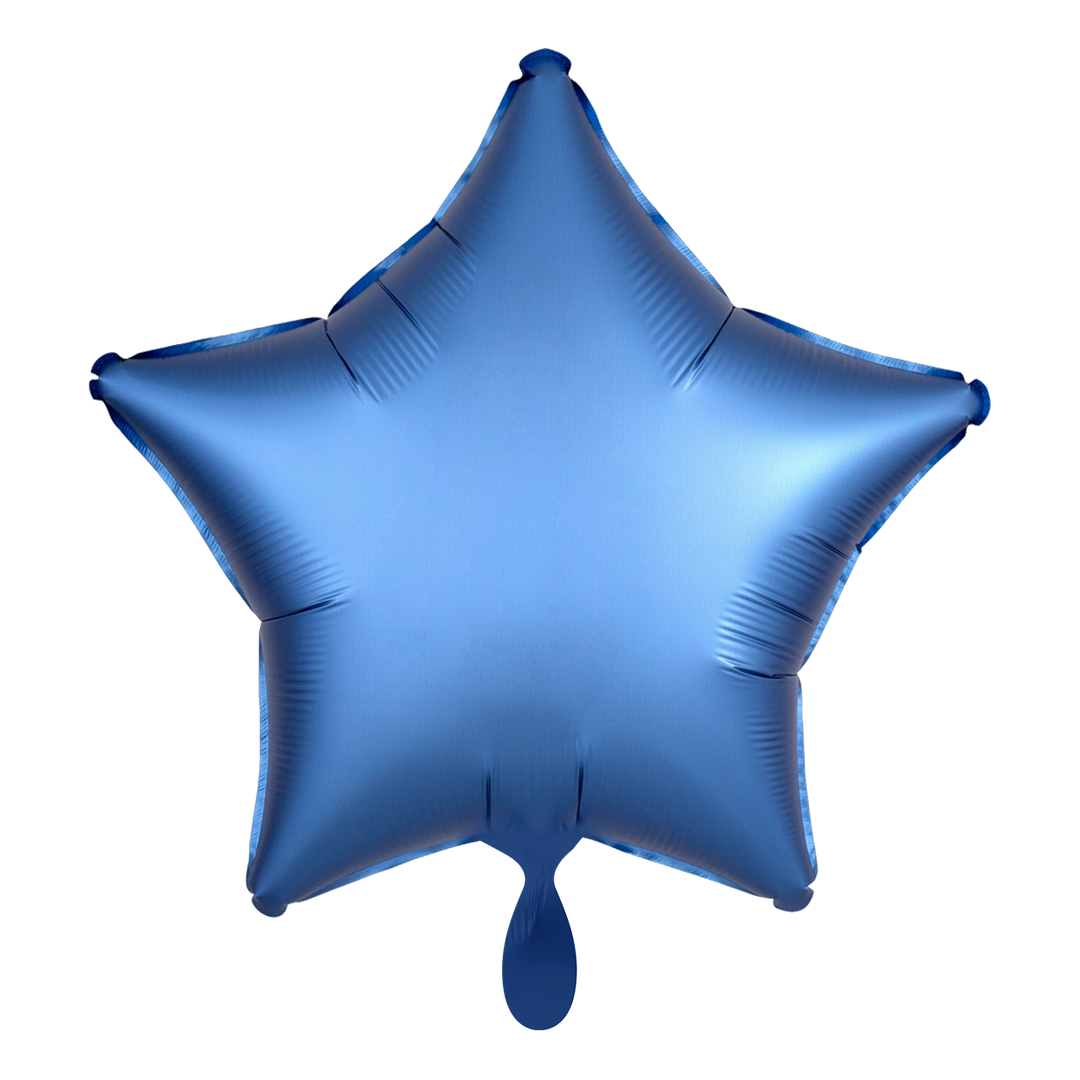 Ballon - Silk Lustre - Blau -  ø43cm - Stern 