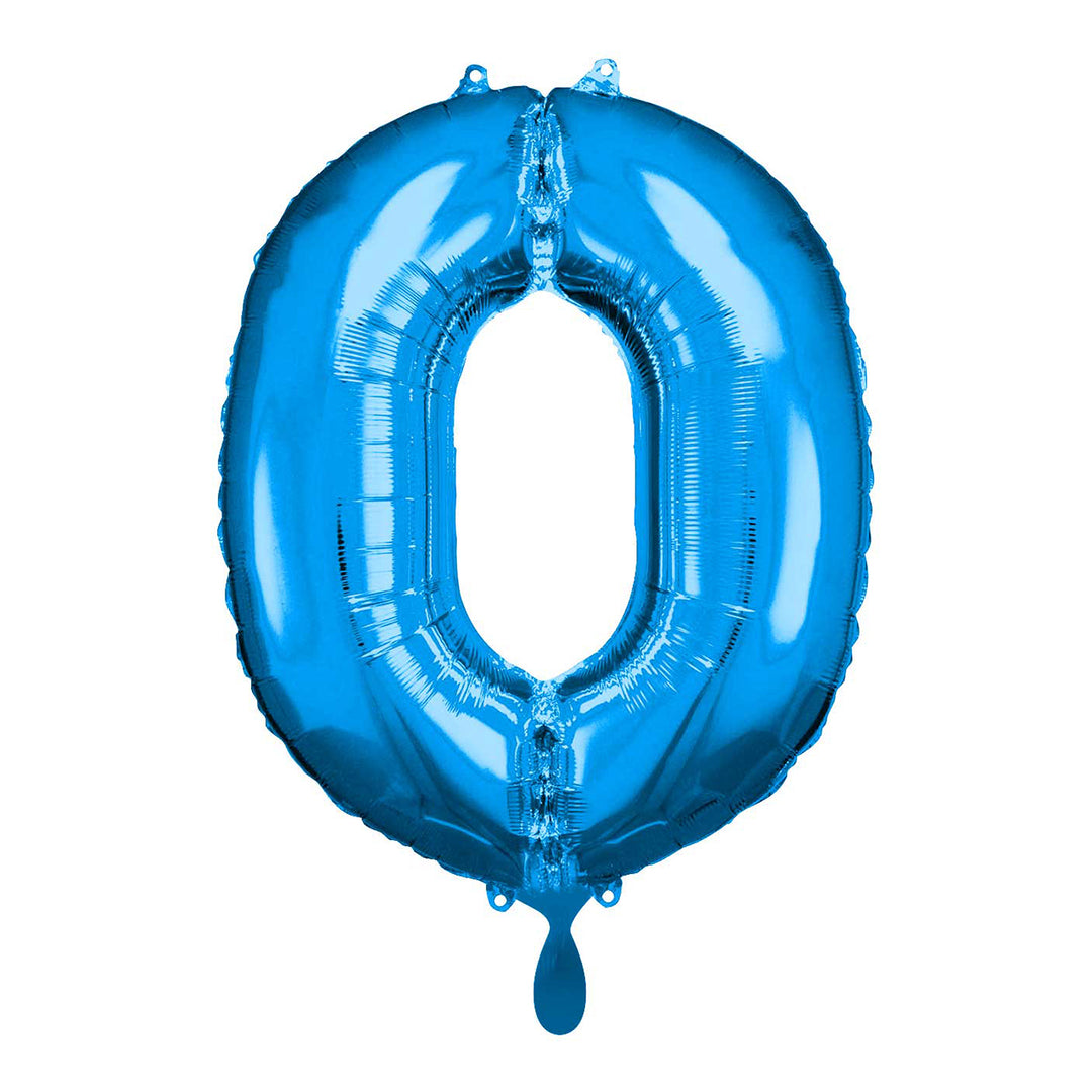 Ballon -  Zahl 0 - Blau - 66cm