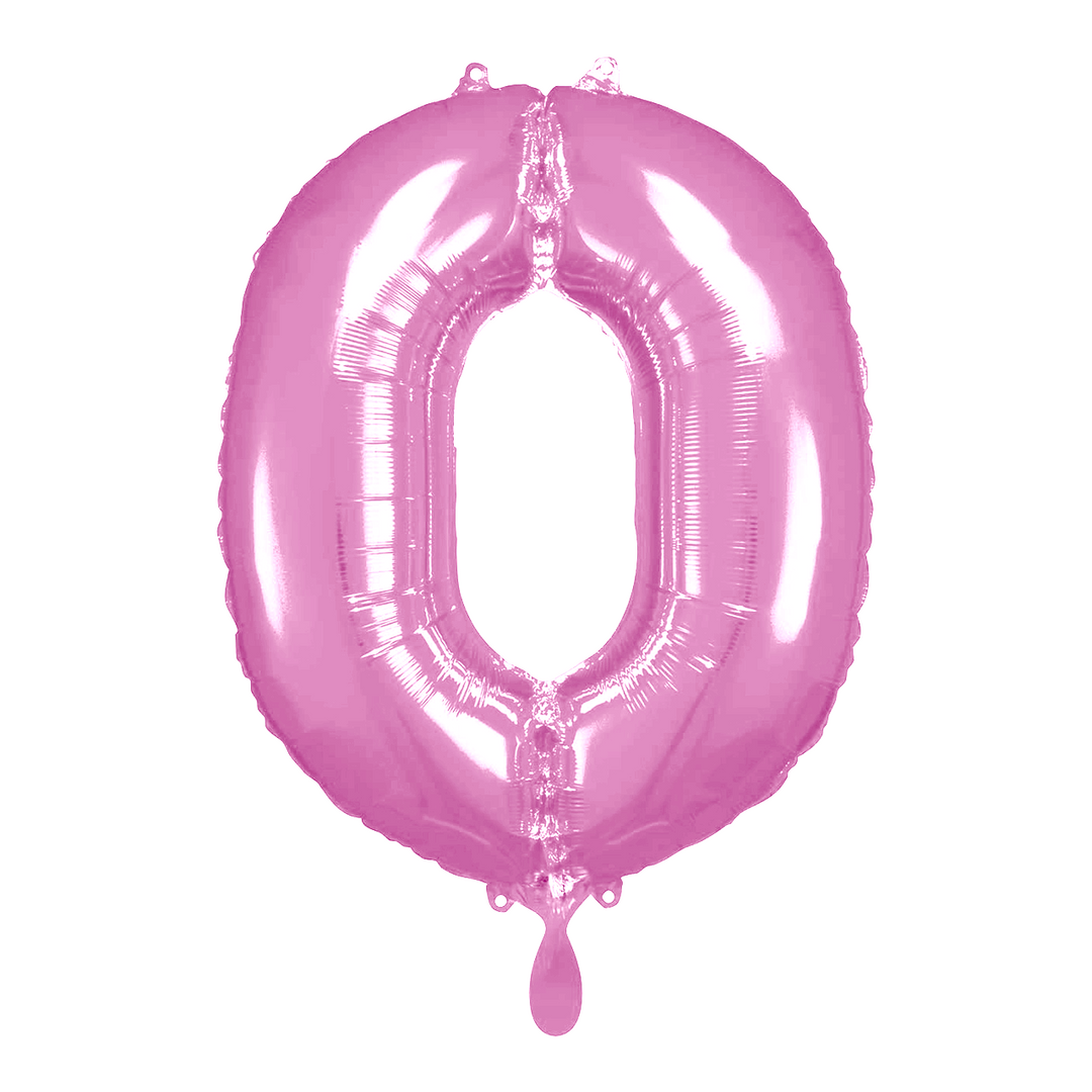 Ballon -  Zahl 0 - Pink  - 66cm 