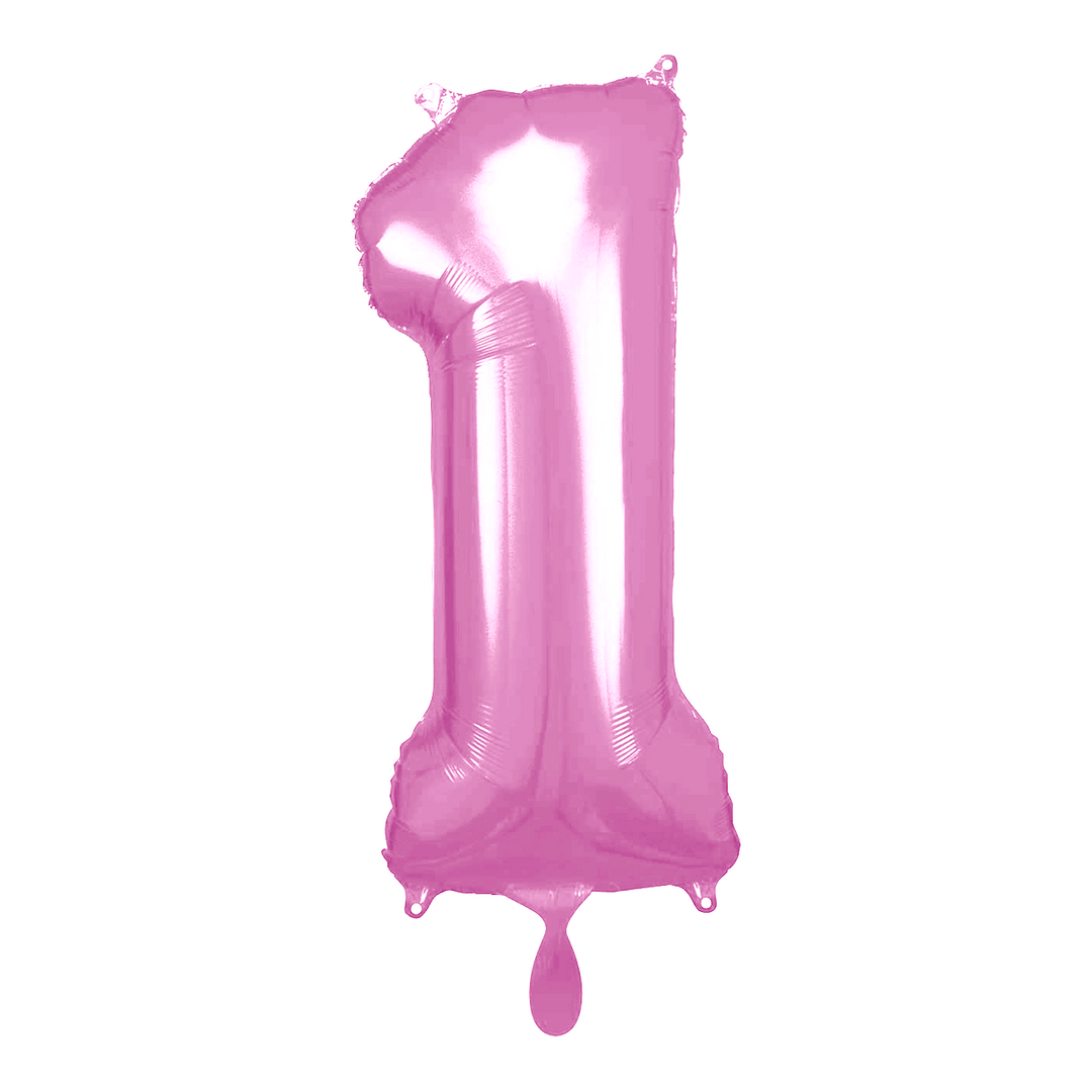 Ballon -  Zahl 1 - Pink  - 66cm 