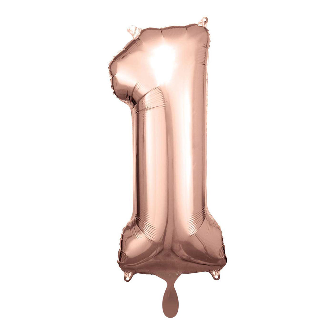 Ballon -  Zahl 1 - Rosegold - 66cm 