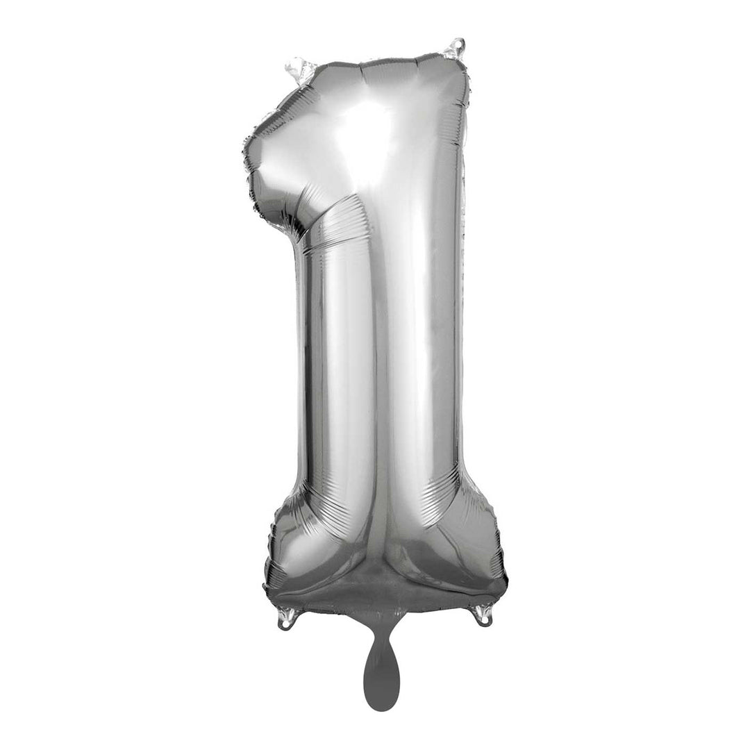 Ballon -  Zahl 1 - Silber  - 66cm 