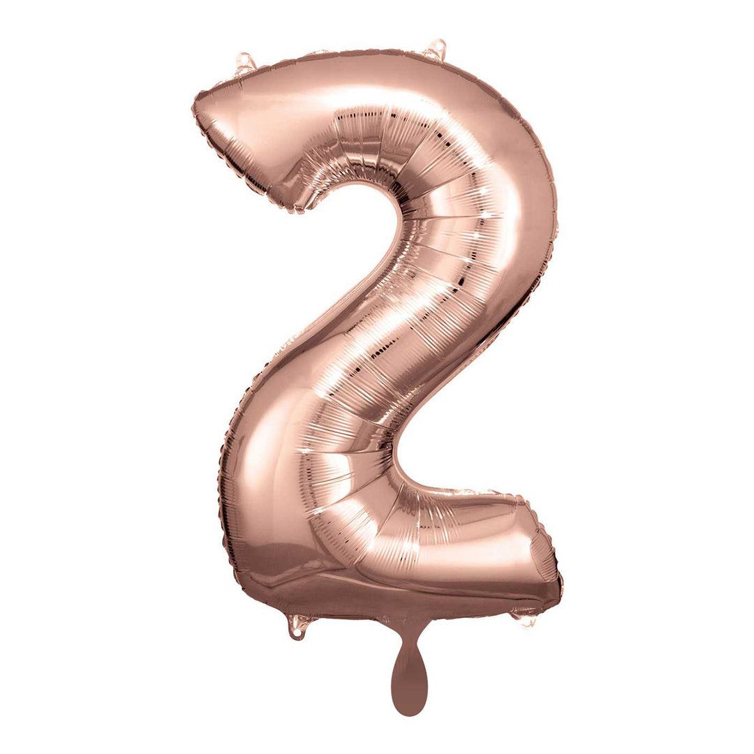 Ballon -  Zahl 2 - Rosegold - 66cm