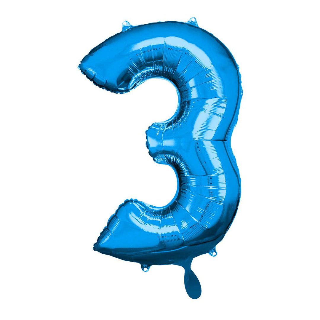 Ballon -  Zahl 3 - Blau - 66cm 