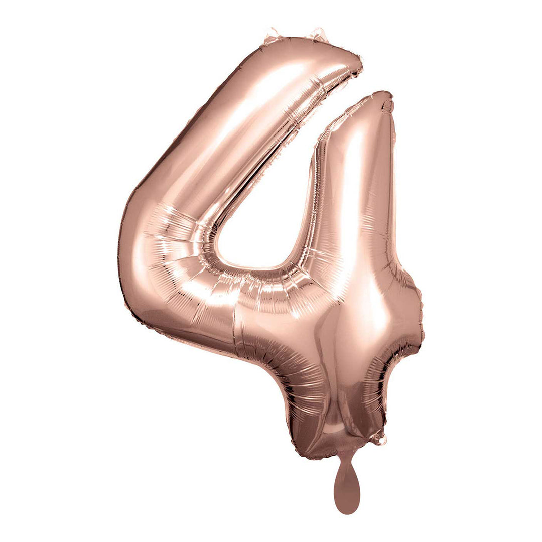Ballon -  Zahl 4 - Rosegold - 66cm 