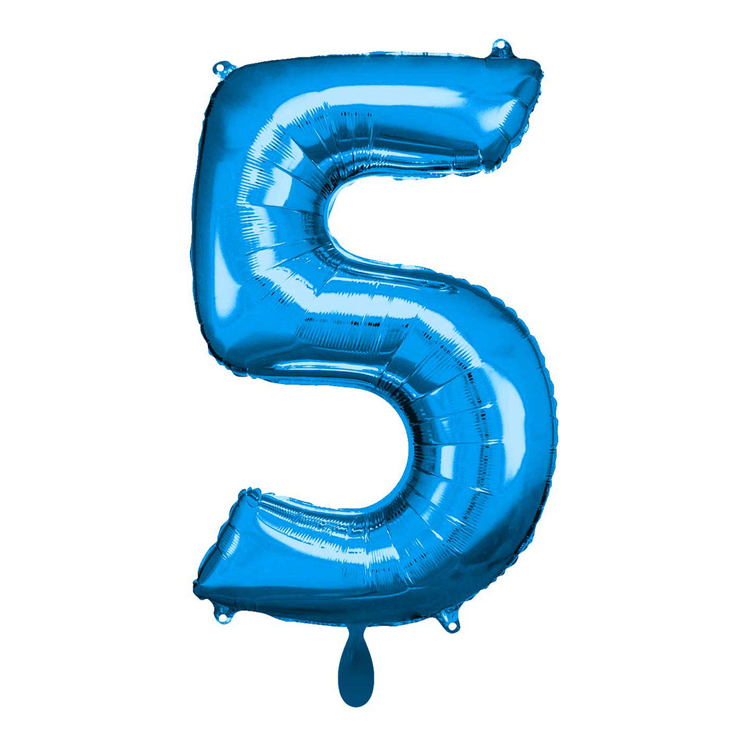 Ballon -  Zahl 5 - Blau - 66cm 