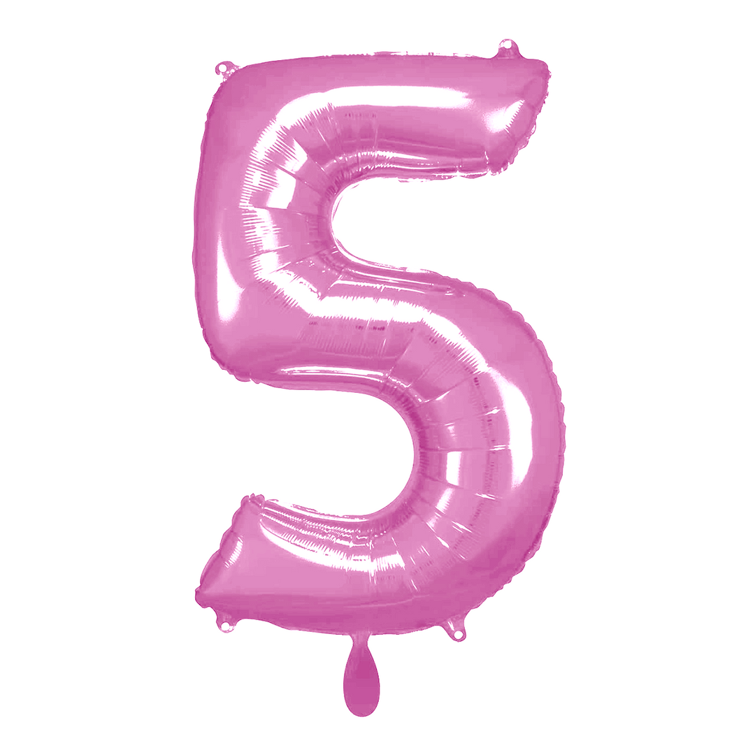 Ballon -  Zahl 5 - Pink  - 66cm 