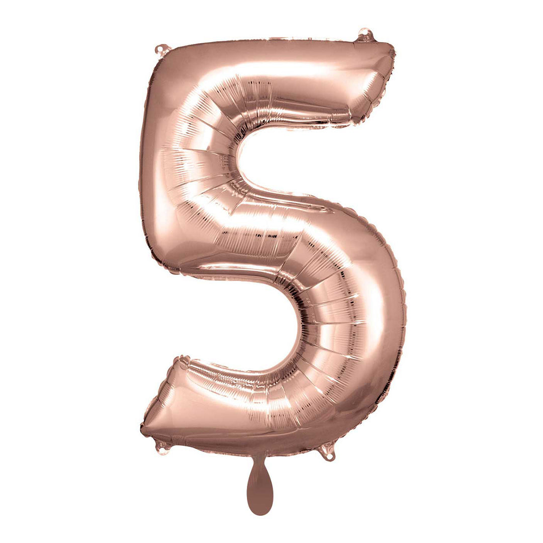 Ballon -  Zahl 5 - Rosegold - 66cm