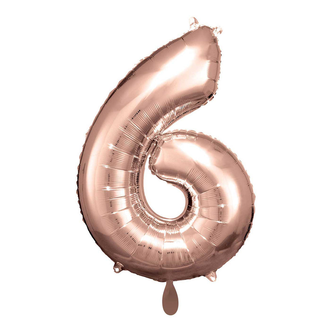 Ballon -  Zahl 6 - Rosegold - 66cm