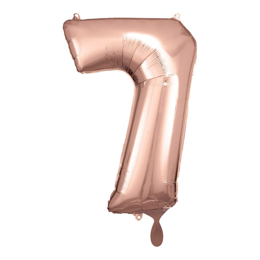 Ballon -  Zahl 7 - Rosegold - 66cm 