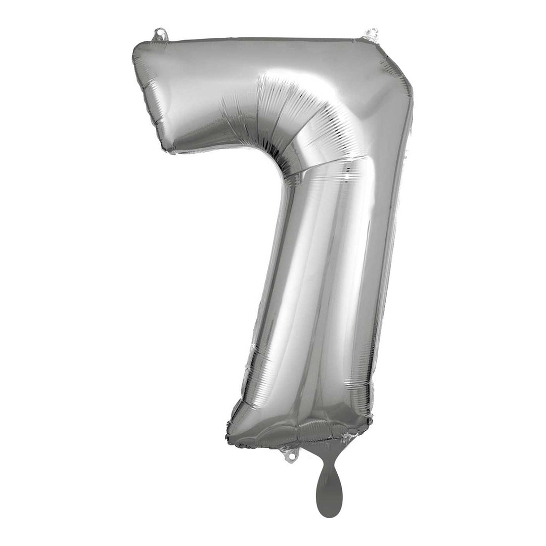 Ballon -  Zahl 7 - Silber  - 66cm 