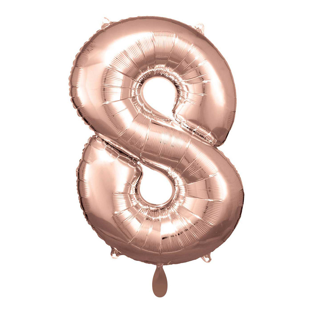 Ballon -  Zahl 8 - Rosegold - 66cm 