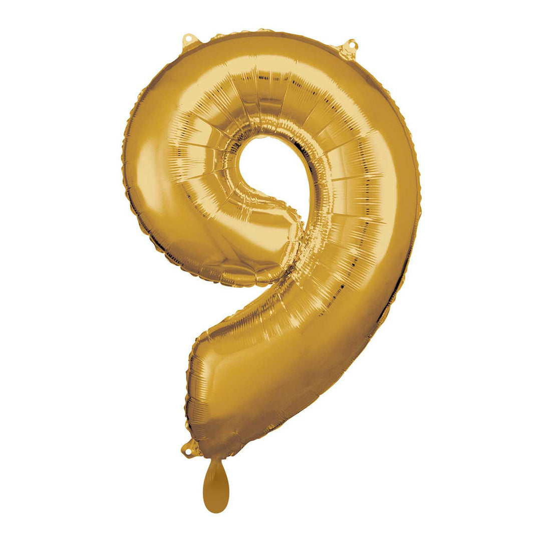 Ballon -  Zahl 9 - Gold - 66cm