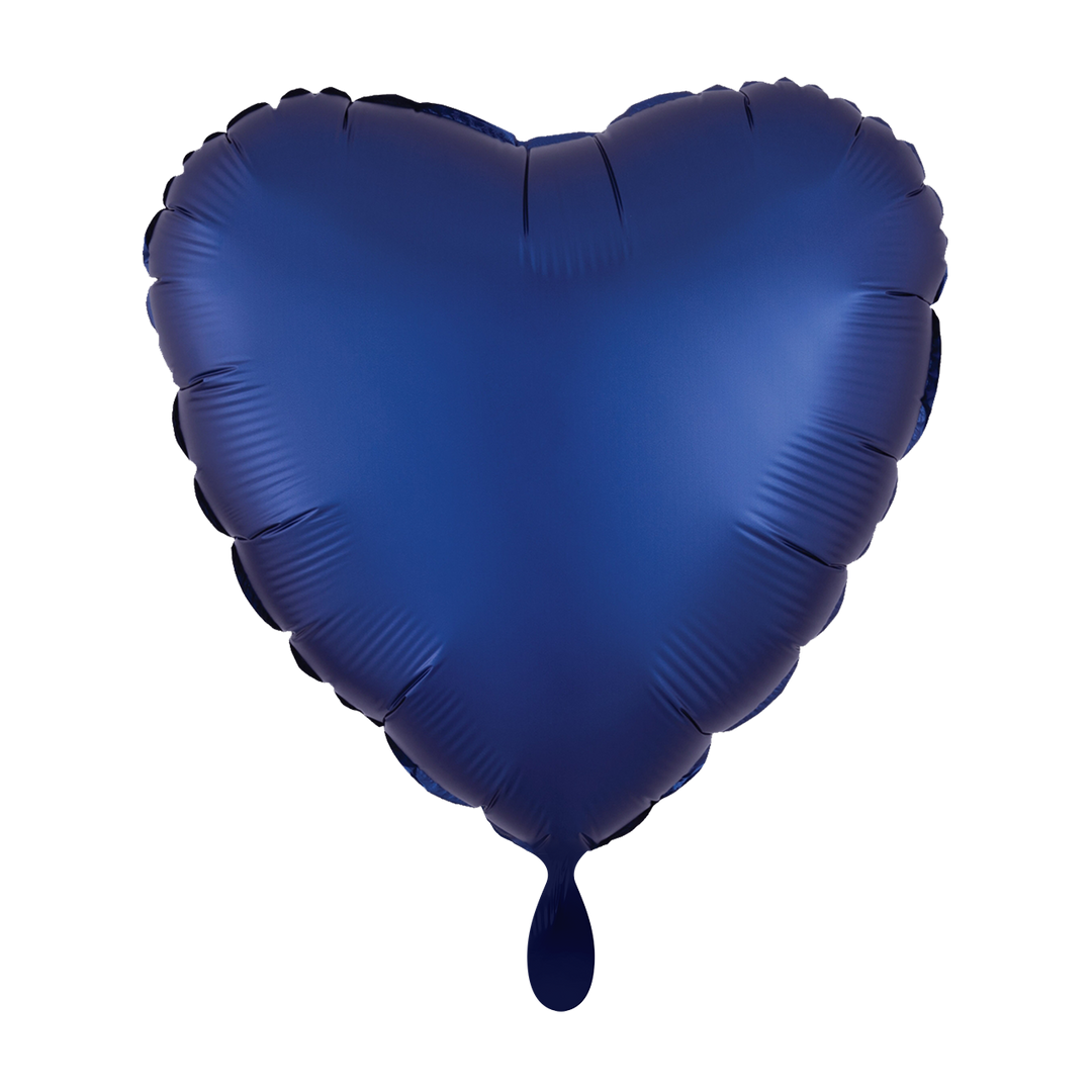 Ballon - satin Blau -  ø43cm - Herz