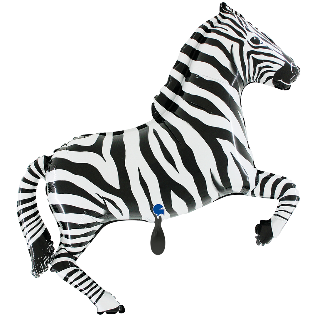 Ballon in Form eines Zebras mit schwarz weißen Streifen