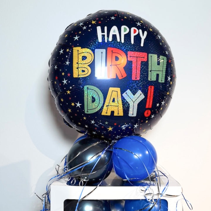 Ballonbox - Geburtstag - Geldgeschenk - "Happy Birthday Rund"