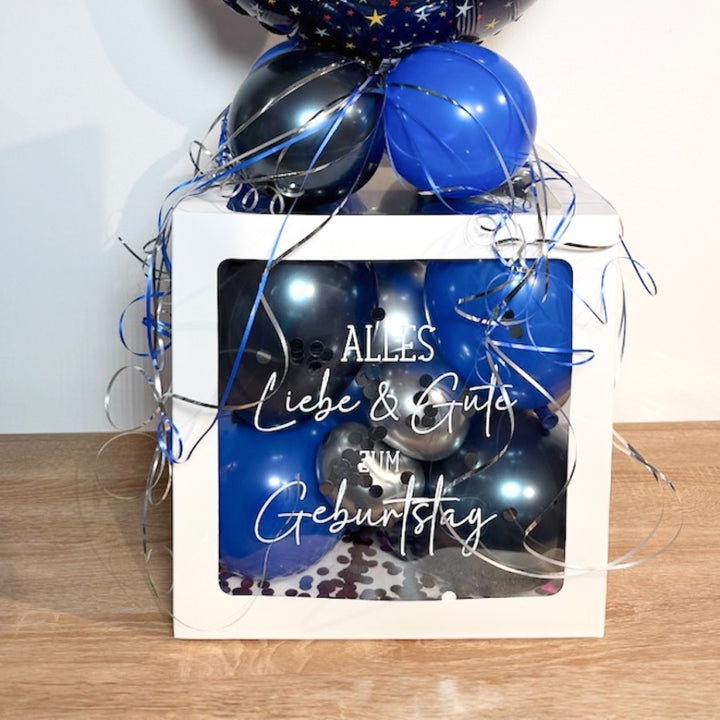 Ballonbox - Geburtstag - Geldgeschenk - "Happy Birthday Rund"