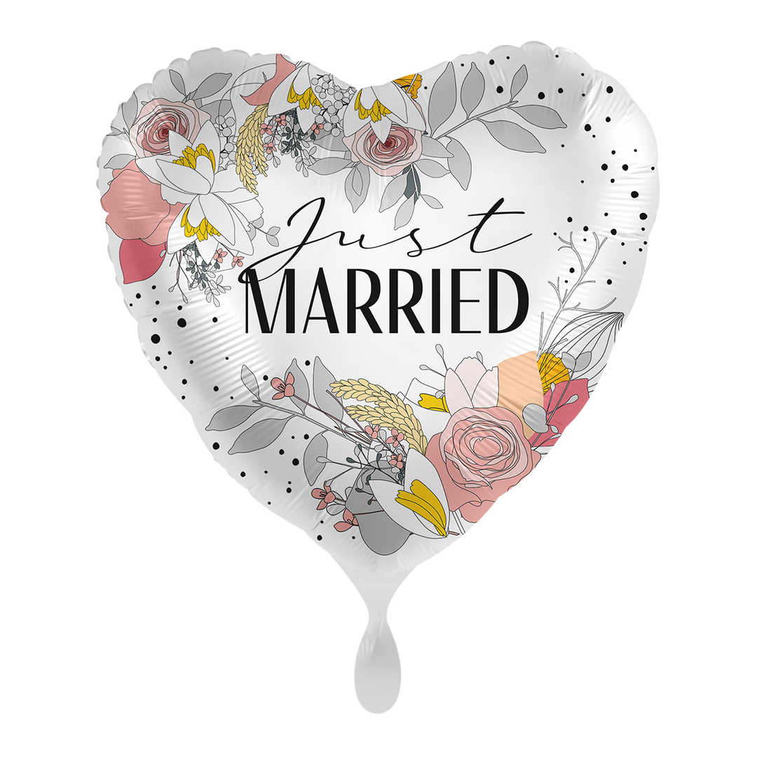 Ballon -   Just Married Abstract   -  ø43cm - Herz