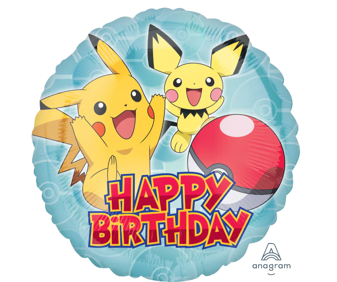Ballon - Pokemon - Happy Birthday - rund