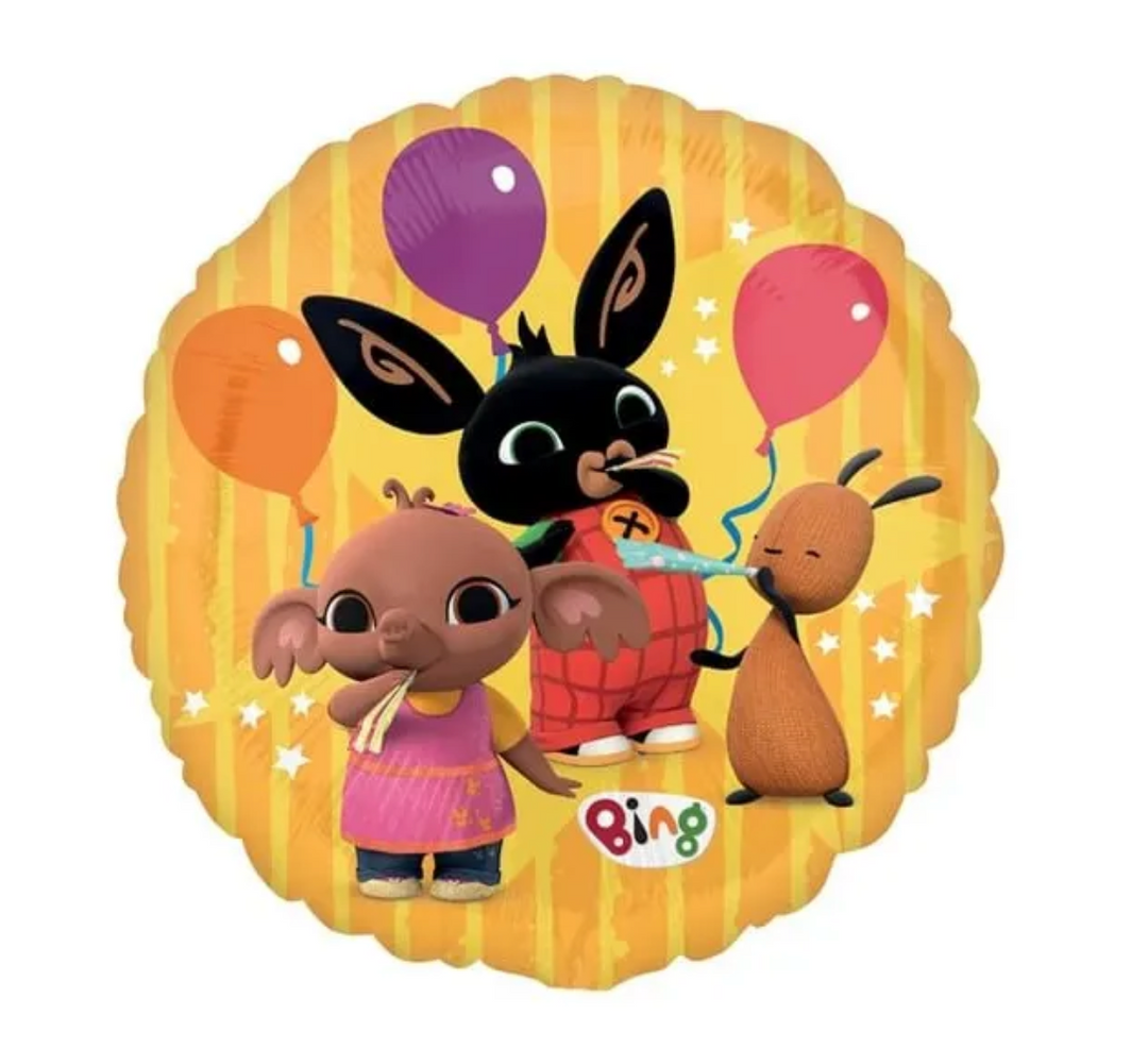 Bing Ballon rund mit Freunden und bunten Luftballons, 43 cm
