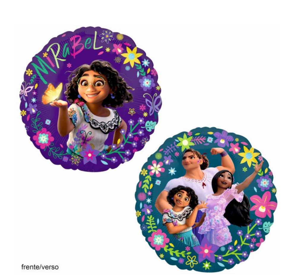 Runder Encanto Folienballon 43 cm mit Mirabel, Luisa und Isabela aus Disneys Encanto