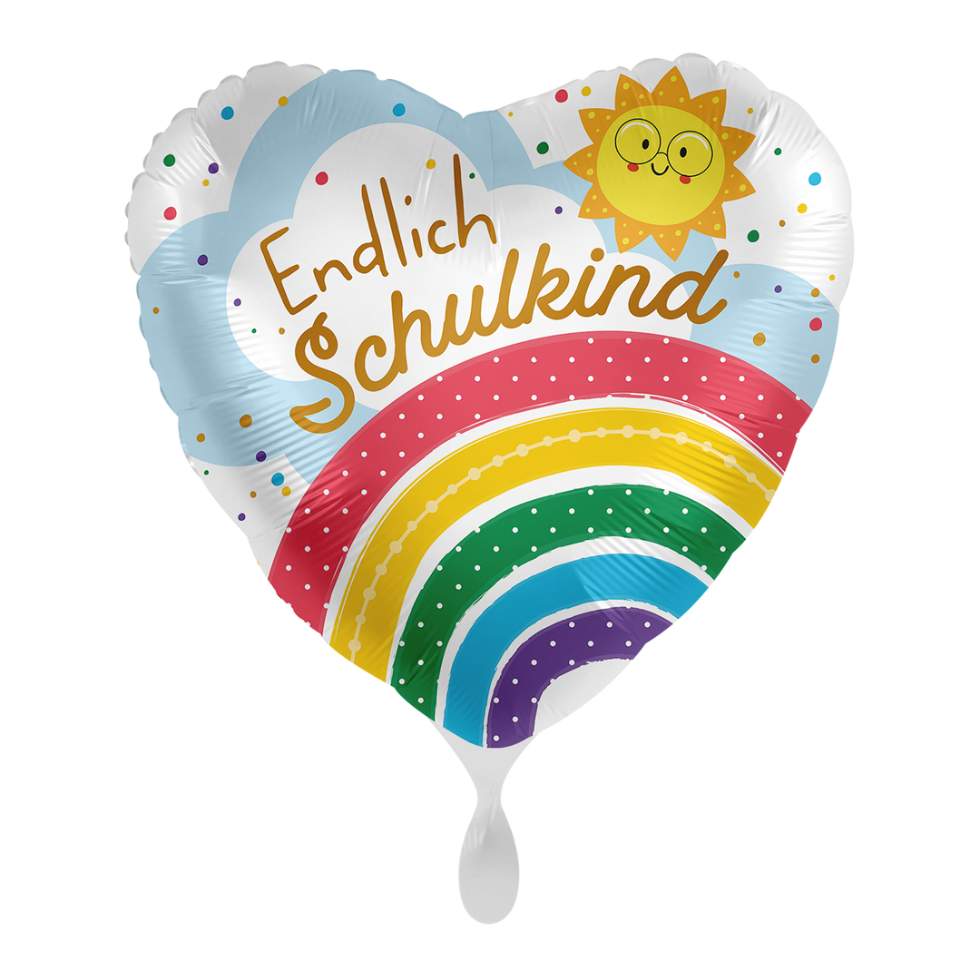 Ballon - Endlich Schulkind Regenbogen -  ø43cm