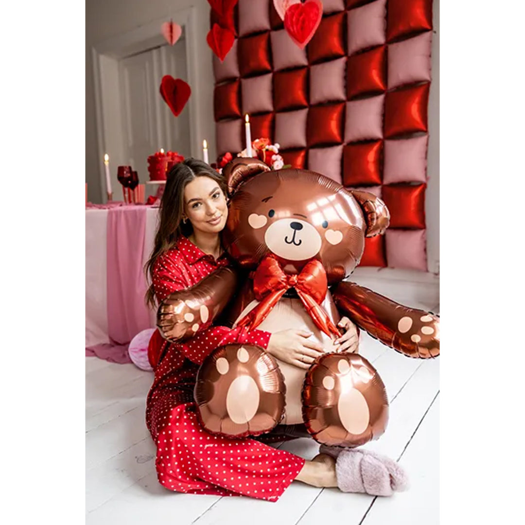 Stehender Teddybär Ballon XXL – Luftballon 88 cm Kindergeburtstag Deko