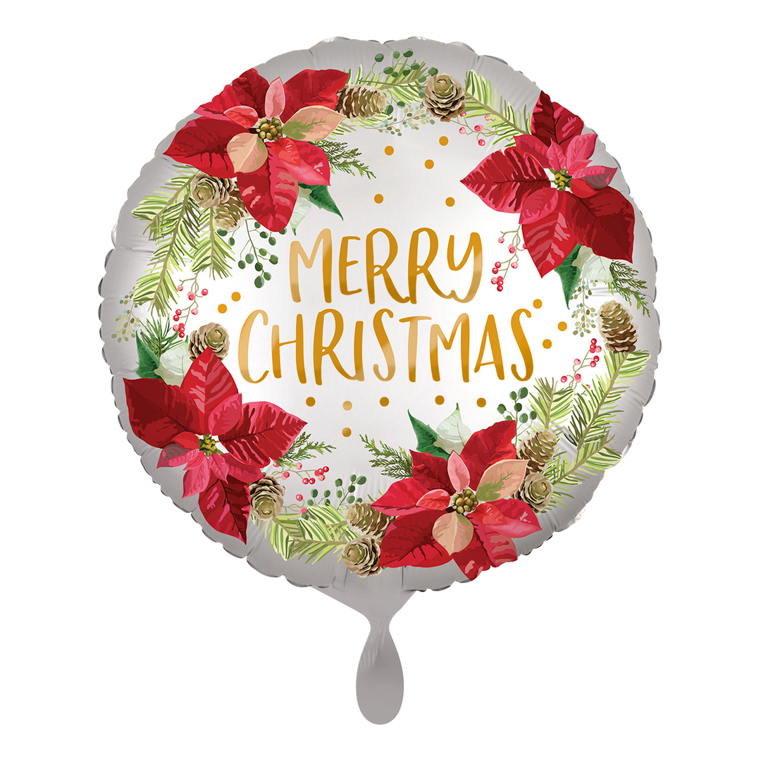 Folienballon- Merry Christmas - Christstern - 43cm - Helium/Luftfüllung 