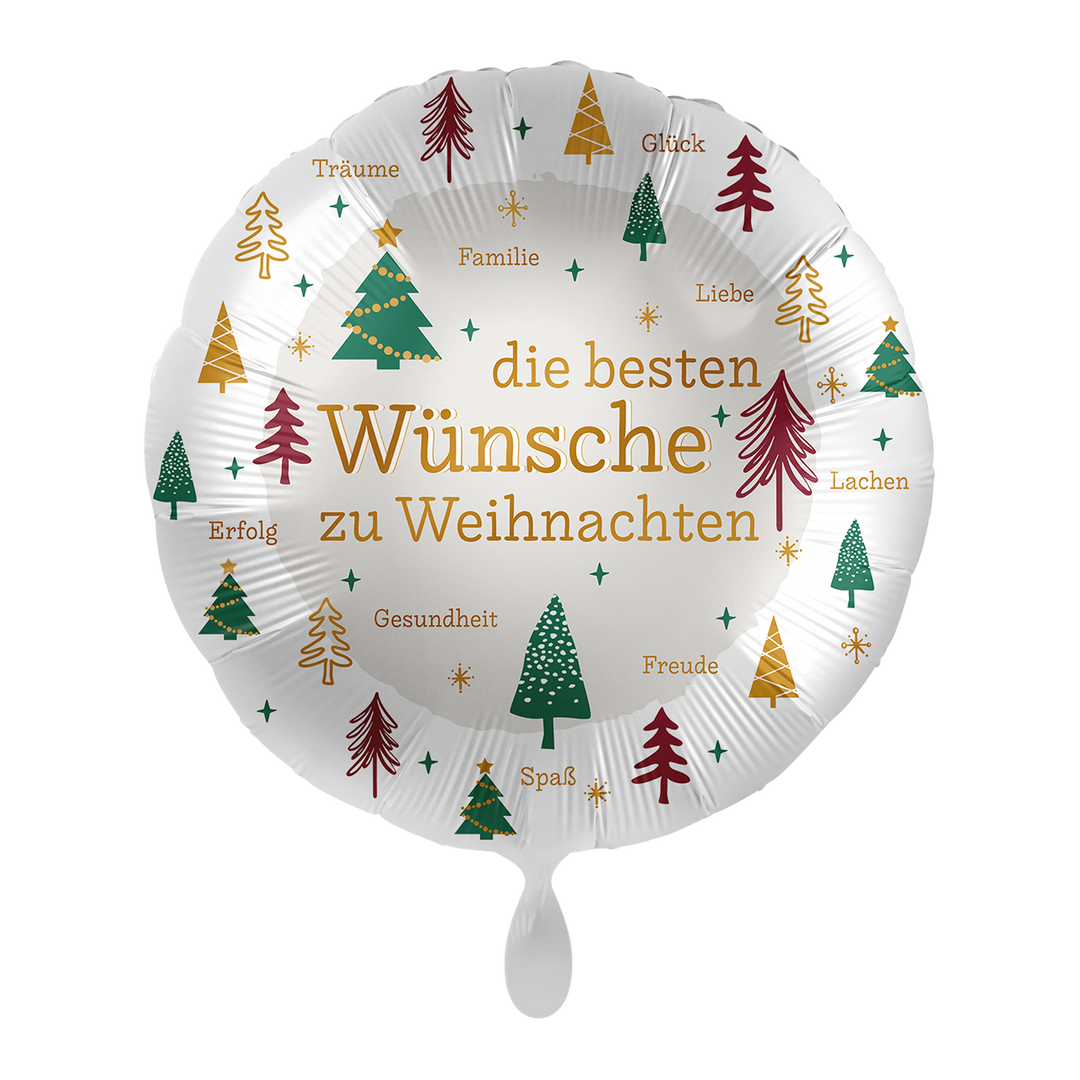 Folienballon - 43cm - Die besten Wünsche zu Weihnachten Helium/ Luftfüllung