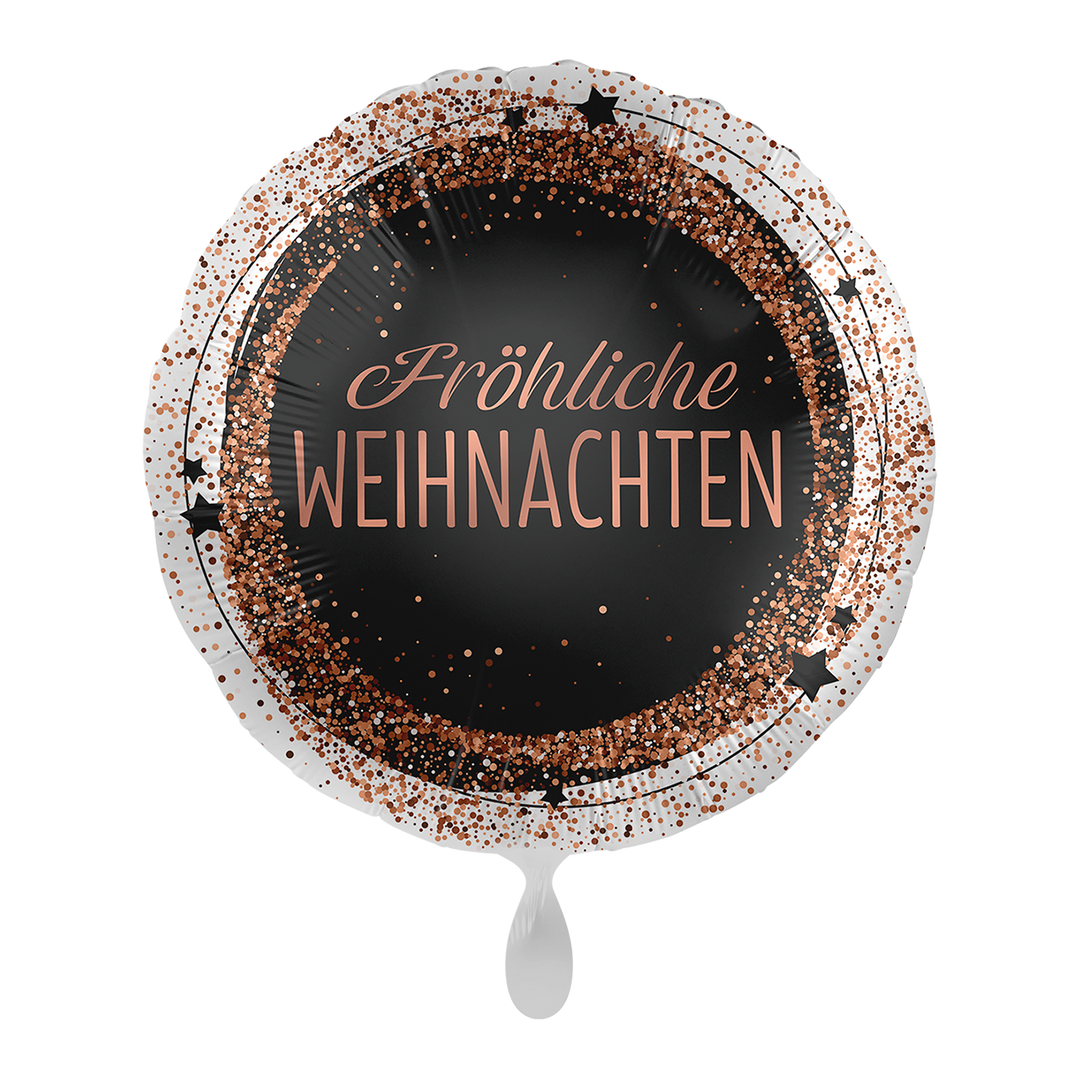 Folienballon - Fröhliche Weihnachten - Rosegold - 43cm - Helium/Luftfüllung