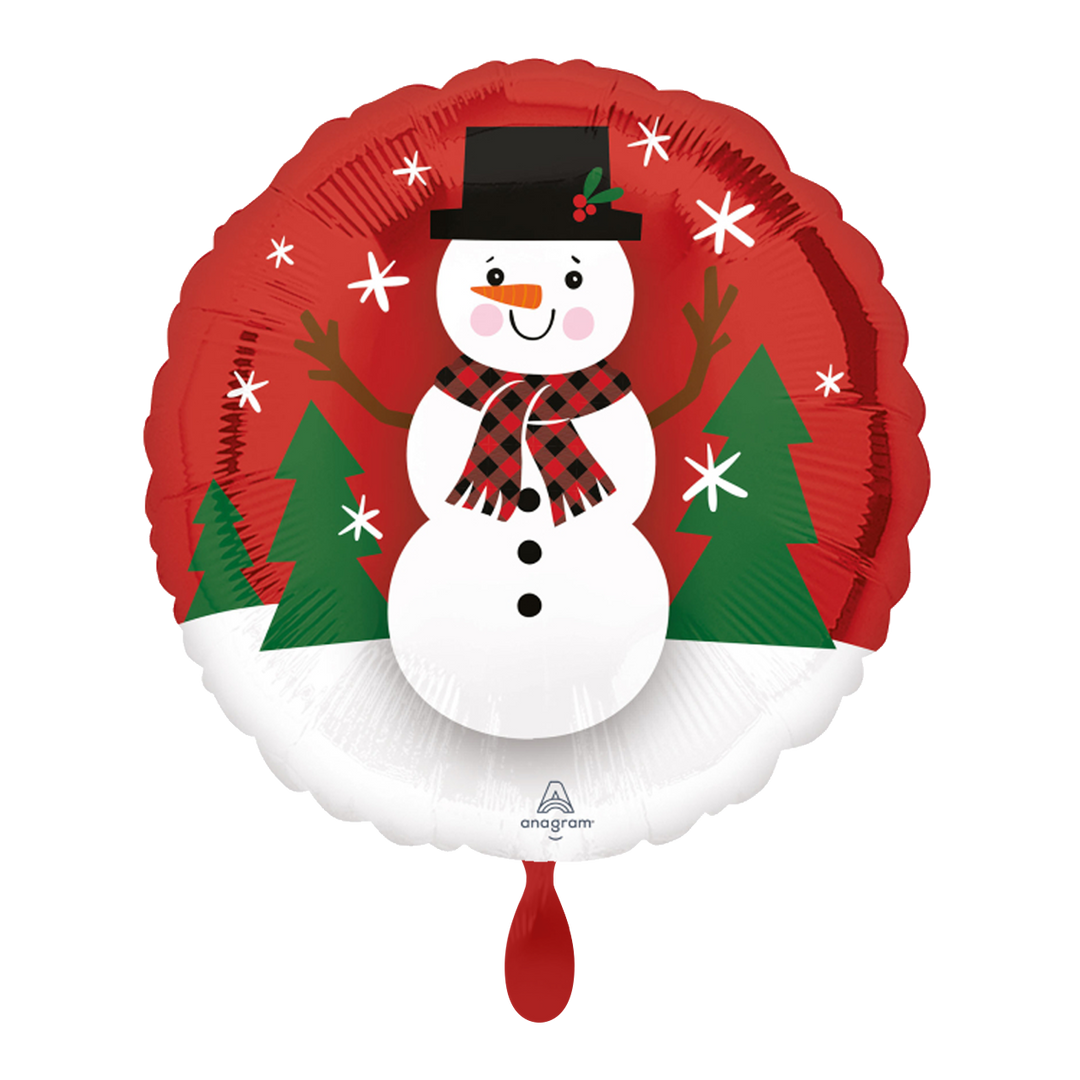 Folienballon - Fröhlicher Schneemann - 43cm - Helium/Luftfüllung 