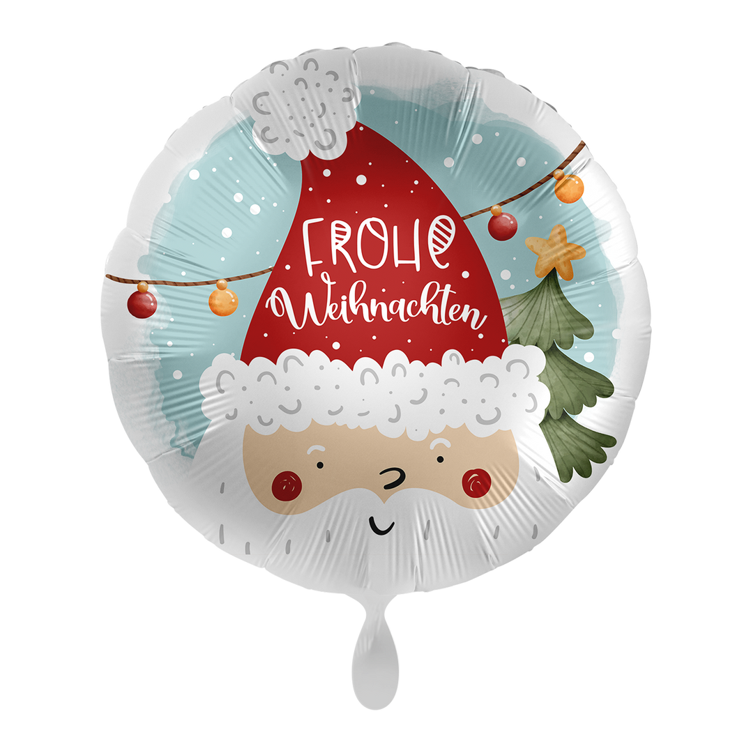 Folienballon - Frohe Weihnachten - 43cm - Weihnachtsmann - Helium /luftfüllung