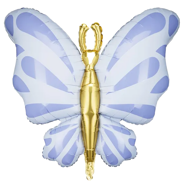 Folienballon Schmetterling 69 cm blau gold Mädchen Geburtstag Helium HeyBalloon Viersen