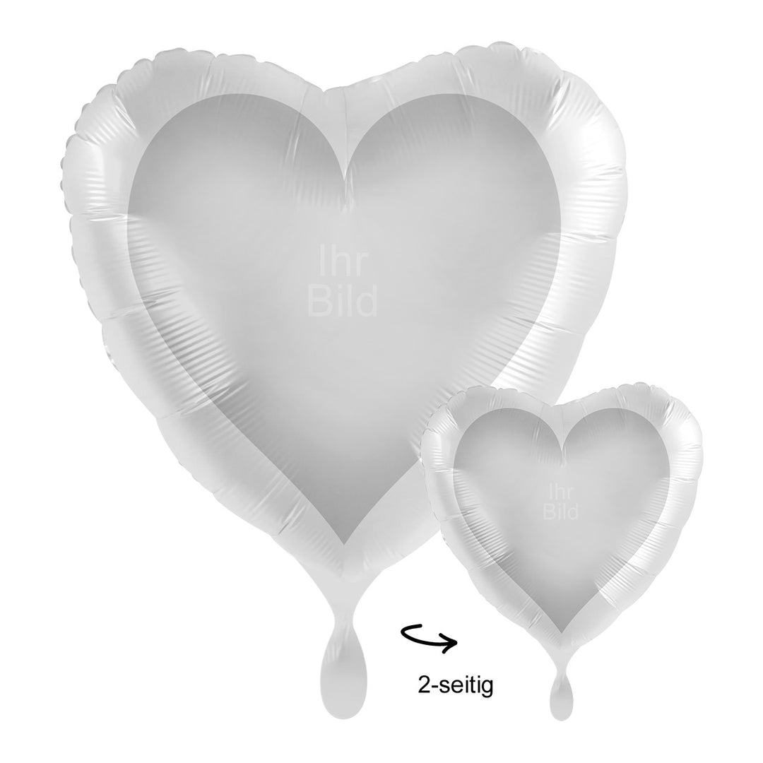 Fotoballon in Herzform als Rohling vor dem Druck. 