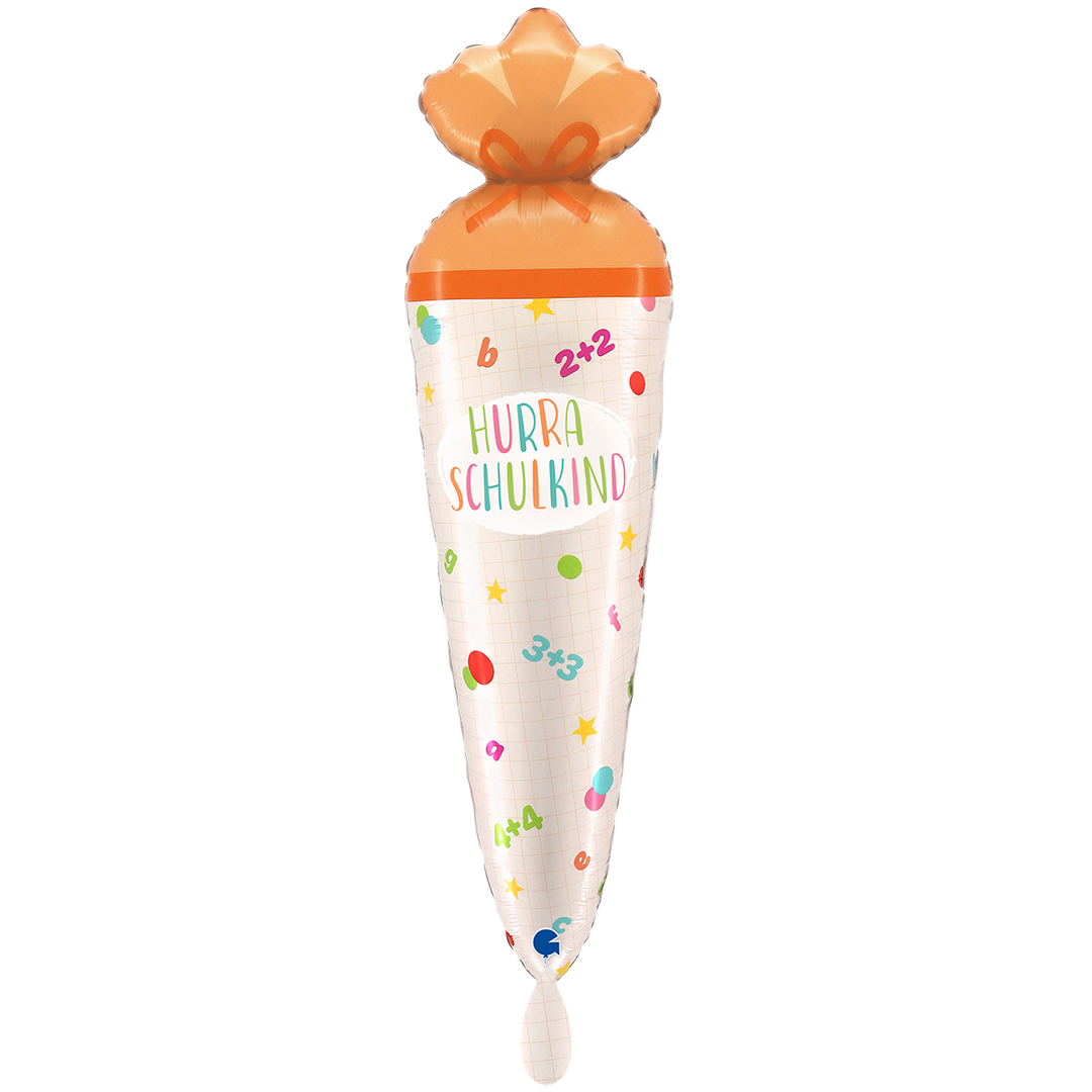 Folienballon Schultüte „Hurra Schulkind“ – 100 cm
