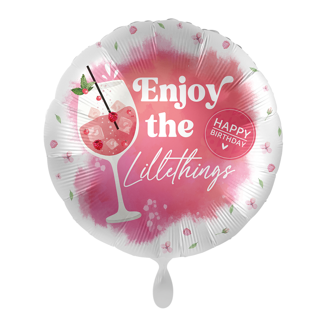 Trendiger Geburtstagsballon „Enjoy the Lilletthings“ im Cocktail-Design. Perfekt für Lillet-Fans, Geburtstagsfeiern und sommerliche Partys.