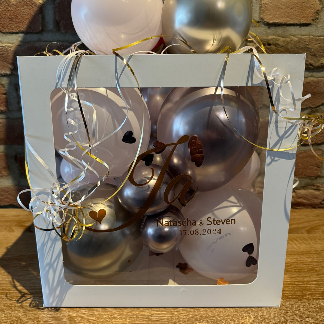 Ballonbox Hochzeit - Geldgeschenk - "Hochzeit - Die Liebe fürs Leben"