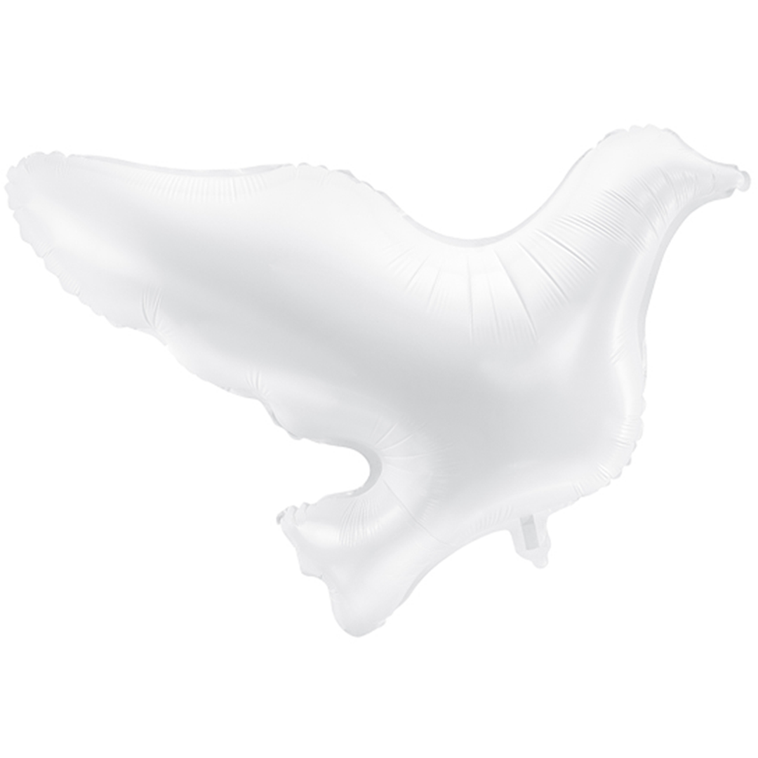 Weißer Tauben-Folienballon, ca. 77 cm, symbolträchtige Hochzeitsdeko – erhältlich bei HeyBalloon Viersen.