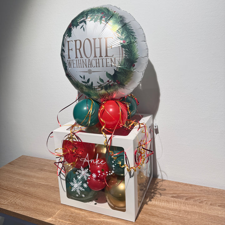 Geldgeschenk Weihnachten – personalisierte Ballonbox mit Namen