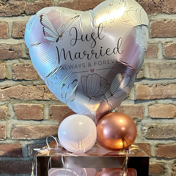 Ballonbox Hochzeit - Geldgeschenk - "Just Married Always and Forever"