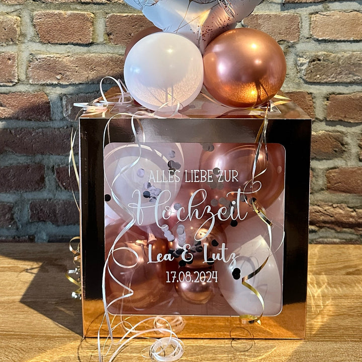 Ballonbox Hochzeit - Geldgeschenk - "Just Married Always and Forever"