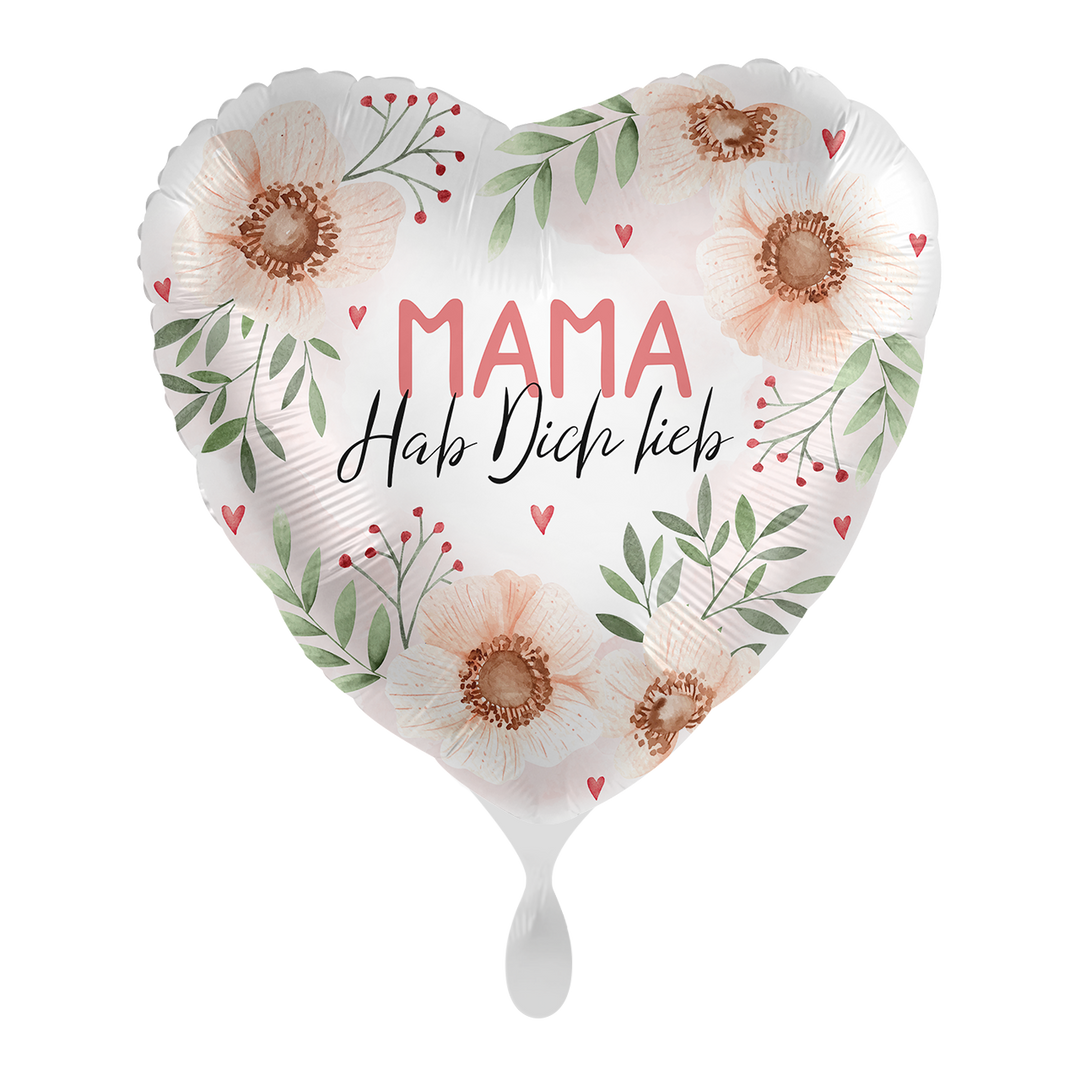 Ballon - Mama - Habe dich Lieb  - ø43cm -  Herz