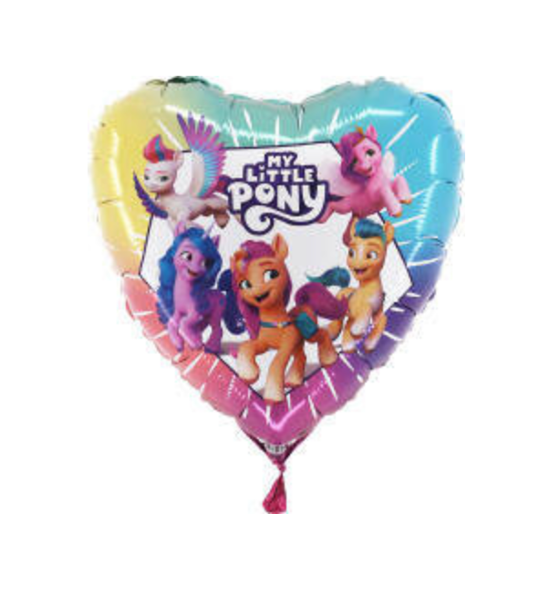 Herzballon My Little Pony 43 cm – bunter Folienballon mit Pony-Motiven