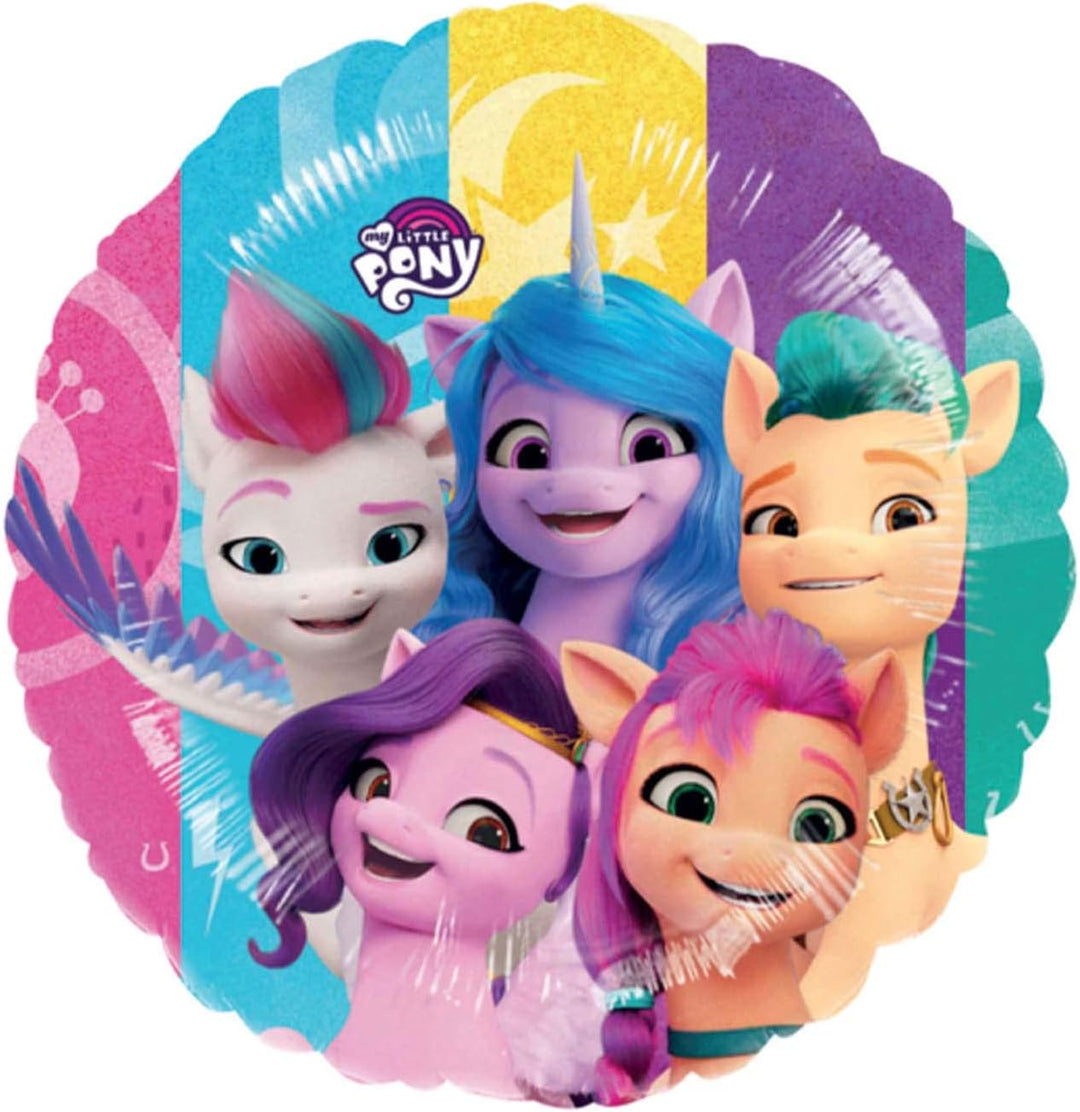 Runder My Little Pony Folienballon mit bunten Ponys, 45 cm